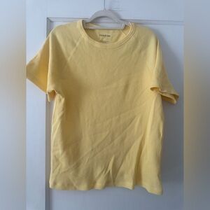 Fin & Vince Short-Sleeve Waffle Tee - Yellow